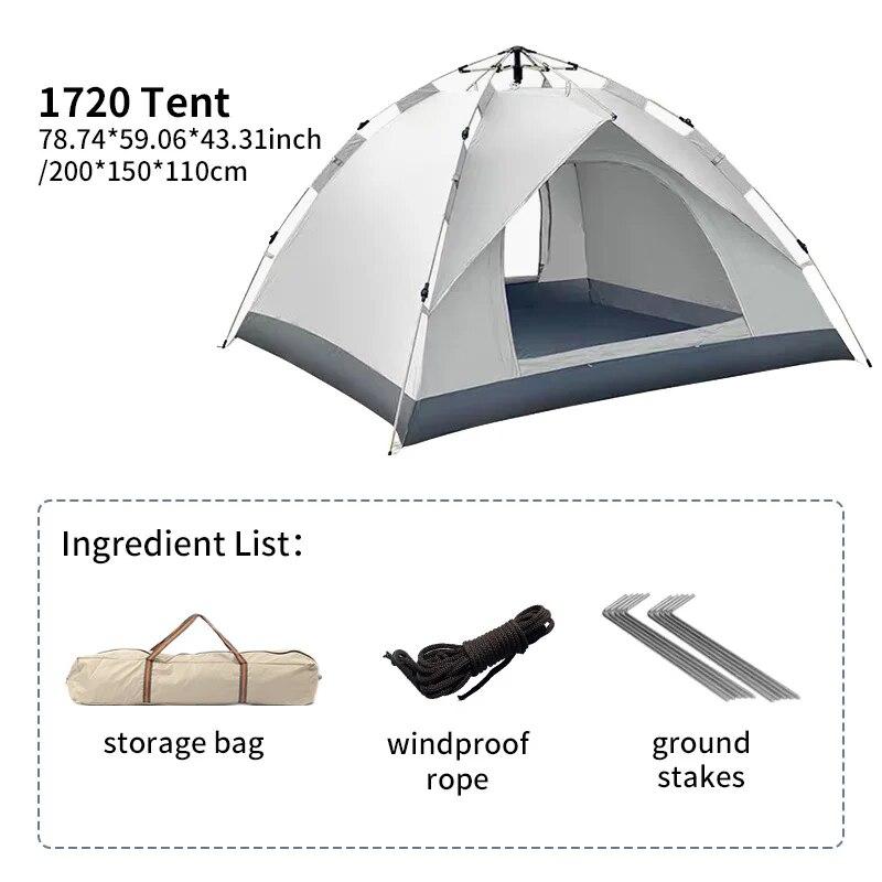 

Outdoor Folding Tent y Automatic Quick Opening Tent 3-4 Person Self Driving Camping Tent Rain Proof Sun Proof Portable