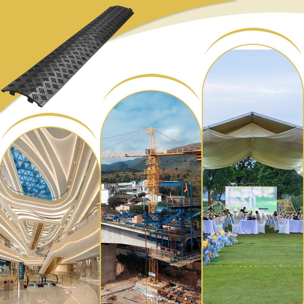 Floor Cord Cover Extension Wire Floor Ramp Outdoor Power Lines Cover for Outdoor Driveway Sidewalk Garage Garden Office Hotel