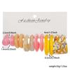 European and American new colorful acrylic earring set, exaggerated high-end feel, C-ring versatile earrings, Korean style accessories