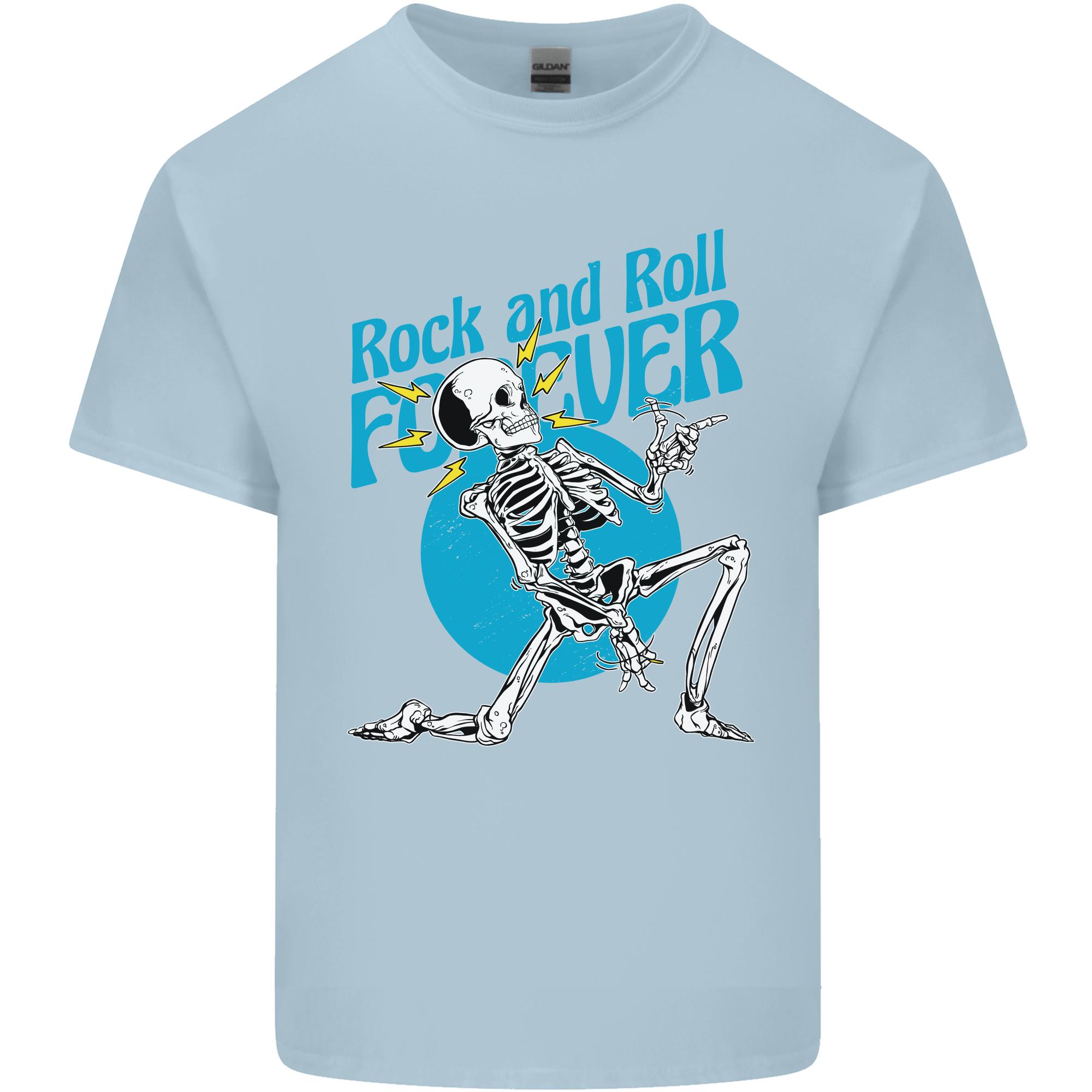 Rock Roll Forever Air Guitar Skeleton Skull Unisexs Light Cotton TShirt S