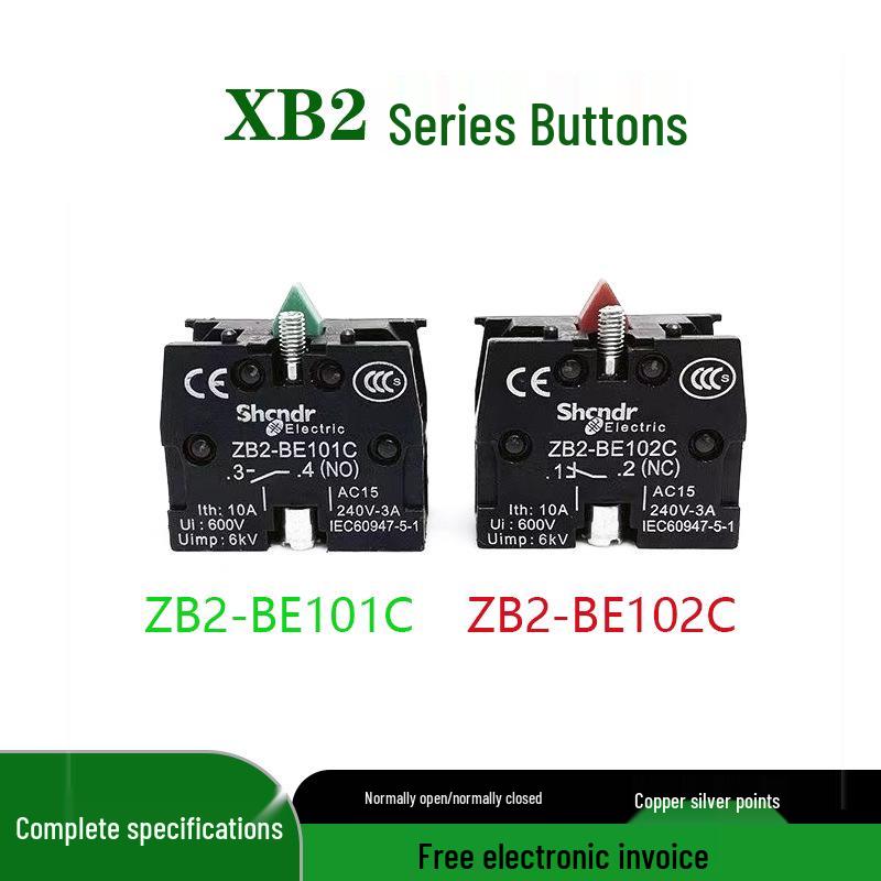 

XB2 Push Button Switch Module, Normally Open, Auxiliary Contacts: ZB2-BE101C/BE102C Compatible Red Normally Closed