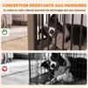 Dog Crate, Wooden and Steel, Sliding Door, Side Table, 100 x 60 x 68 cm, Gray Wood Effect