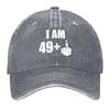 Happy 50Th Birthday I Am 49 Plus 1 Middle Finger Baseball Cap Trucker Cap Hat Men Women Hats Outdoor Sun Protection Fishing