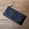 NZPJ Herren Long Wallet aus Leder Oberlederschicht Reißverschluss Ultradünnes Portemonnaie Retro-Trend Handytasche Einfaches Damen Portemonnaie