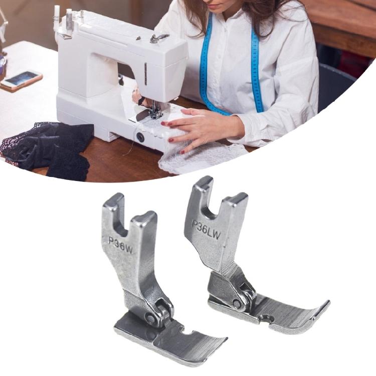 2Pcs Metal Flatbed Sewing Presser Foot Single Side Presser Foot for Thin/Thick Fabric Canvas Leather Stitching