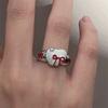 2025 New Fashion Cute Red Bowknot Heart Rings for Women Girls Aesthetic Jewelry Hip Hop Cool Star Ring Y2K Accessories