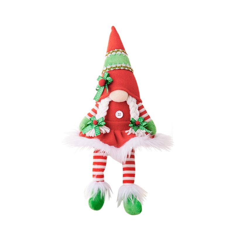 Party Red Green Gnome Doll Ornament Holiday New Year Decoration Supplies for Indoor Outdoor Garden Yard Decoration Gift