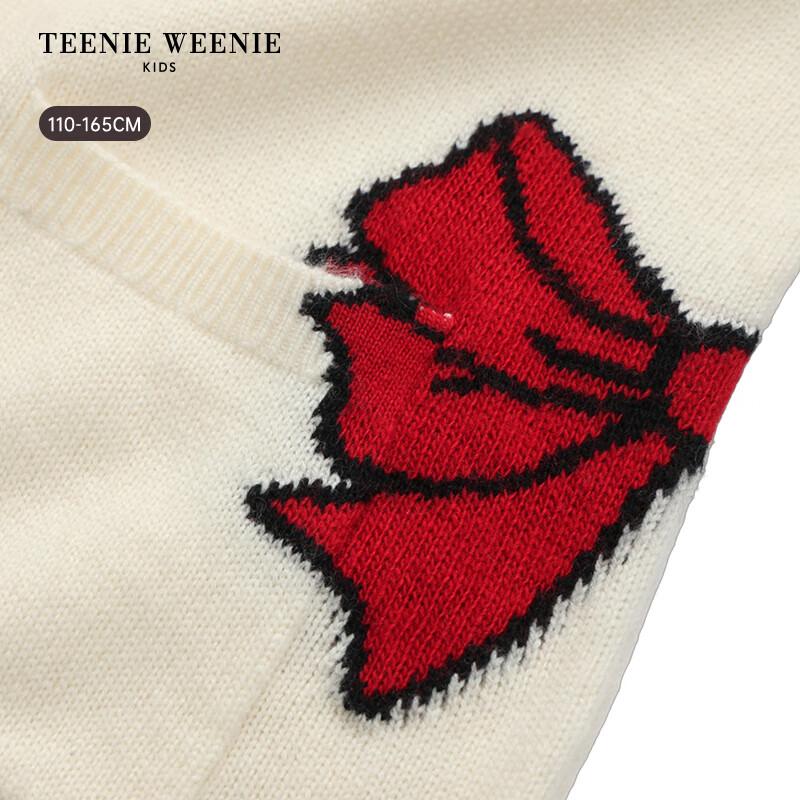 Teenie Weenie Kids Girl's Bow Jacquard Cardigan Sweater