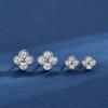 Elegant Sparkly Zirconia Four-Leaf Clover Stud Earrings for Women - Versatile & Stylish