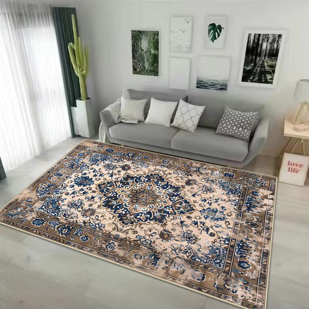 Retro Persian Style Carpet for Living Room Home Decoration Luxury Lounge Rug Soft Bedroom Carpet Non-slip Bedside Mats Washable