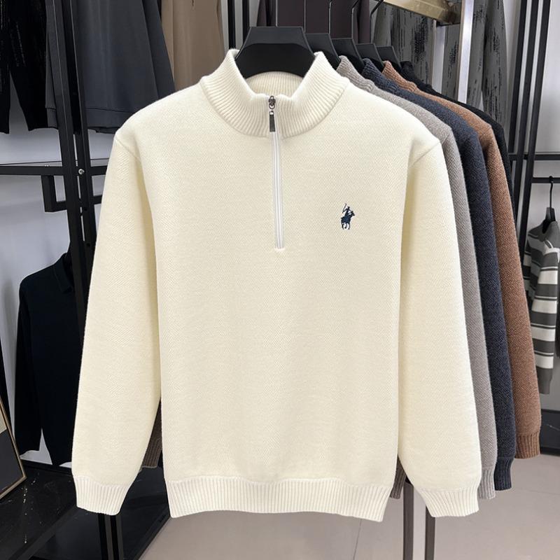 EastRogue Half-high-necked Plush Sweater for Men-padded Warm Knit Base for Winter