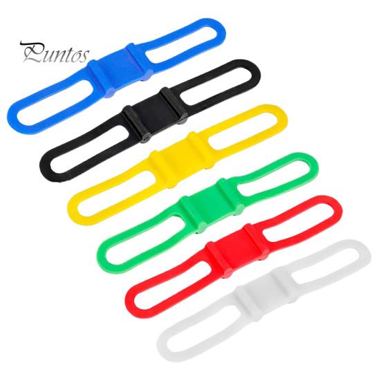 Bike Cable Management 5Pcs Flashlight Mount Silicone Straps High Elastic Reusable Flexible Vibrant Color Versatile Use Bicycle Bands Light Strap