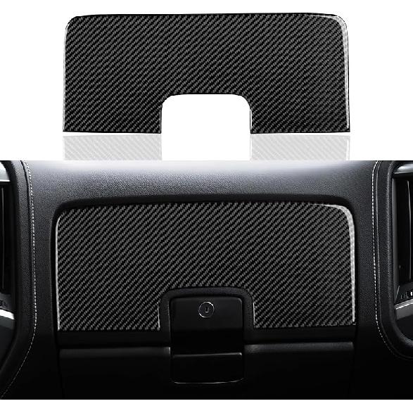 Car Carbon Fiber Decal Center Console Lower Panel Sticker Cover Interior Trim Decal For Chevrolet Silverado/GMC Sierra 1500 2500HD 3500HD 2014-2018