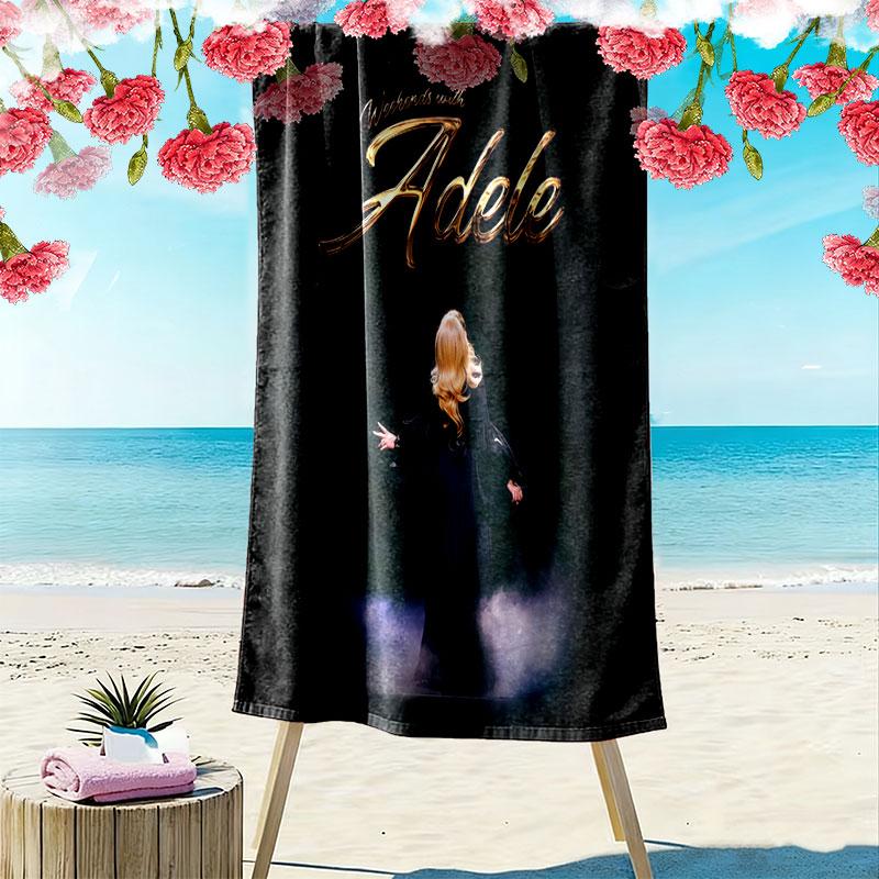 Adele Forever Print Beach Towel, Large Soft Quick Dry Towel for Beach Camping Swimming