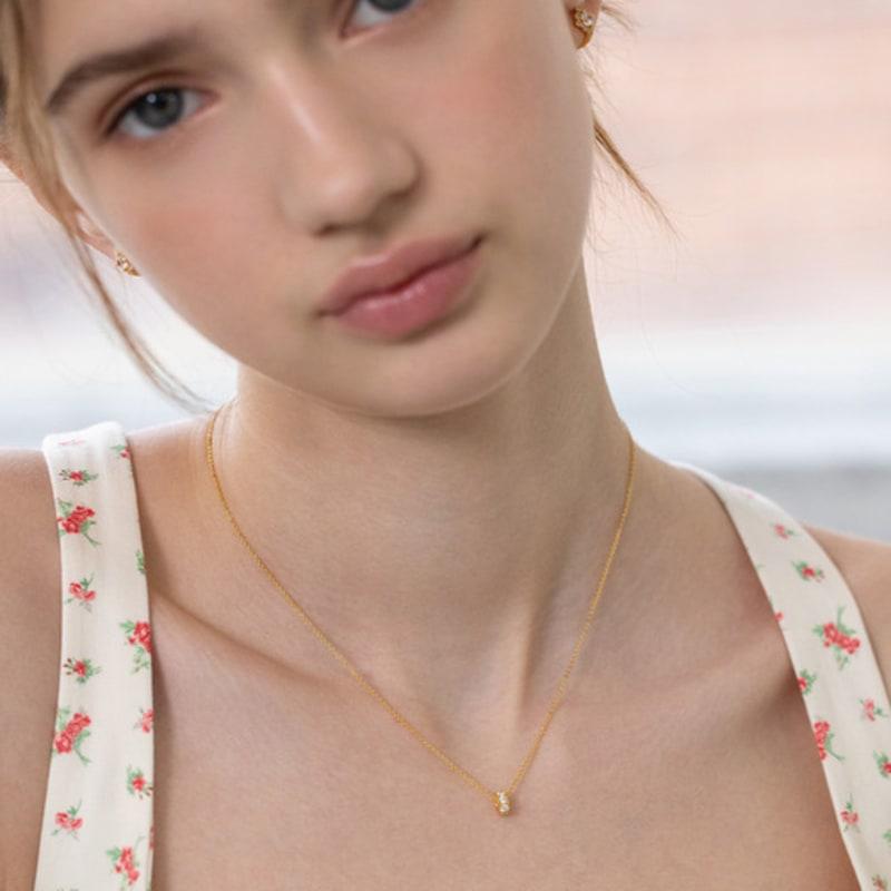 TATIANA (925 Silver) Glow Egg Ring Necklace NZ2468