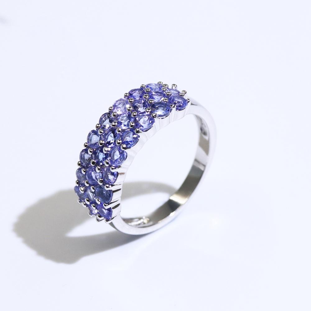 S925 silver Classic design natural blue Tanzanite Rings natural gemstone jewelry fine jewelry precious gift for women