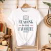 Reading Is My Favourite Sport Book Lover Gifts Library Crewneck Teacher Gift for Readers Club for Her Letters Graphic Tshirts