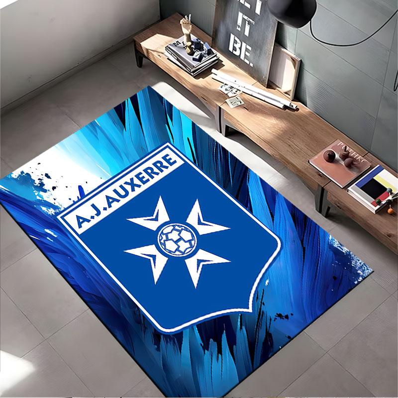 A.J. Auxerre Logo Blue Carpet suitable as a non-slip mat for the living room or bedroom sofa