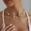 Summer Ocean Elements Starfish Shell Conch Pearl Tassel Choker Necklace for Women Bohemia Casual Beach Vacation Outfit Jewelry