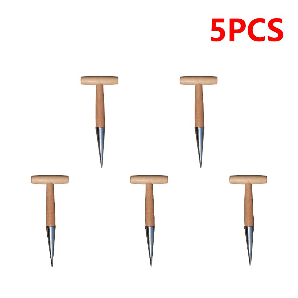 2-5PCS Hand Dibber Stainless Steel Sow Dibbler With Wood Handle For Sowing Seeds Transplanting Plants Planting Bulbs Digging