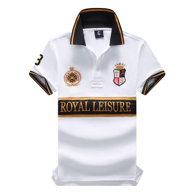 

RogueWave Новая мужская рубашка поло Европа Америка Продвинутый Чистый хлопок Высококачественная вышивка Роскошный Изысканный топ XXXL