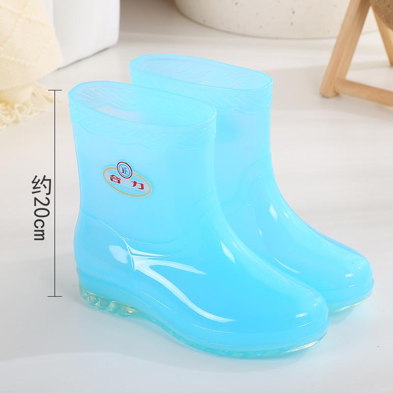 Tall tube thickened rain shoes women's waterproof shoes women's outer wear rain boots non-slip warm quick-drying water boots rubber shoes