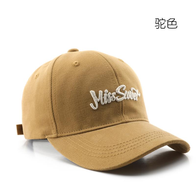 

Hat Female Spring and Autumn Personality Retro Letter Embroidery Semi-hard Top Baseball Cap Outdoor Men s Travel Sunscreen Cap