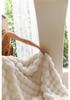 Tuscany Faux Rex Rabbit Bubble Fleece Double-Sided Thickened Blanket