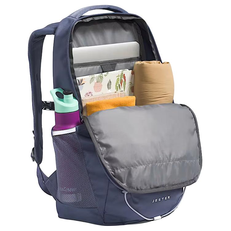The North Face Jester 27L Classic Print Outdoor Backpack Women Backpack Silver Blue NF0A3VXG-EO5