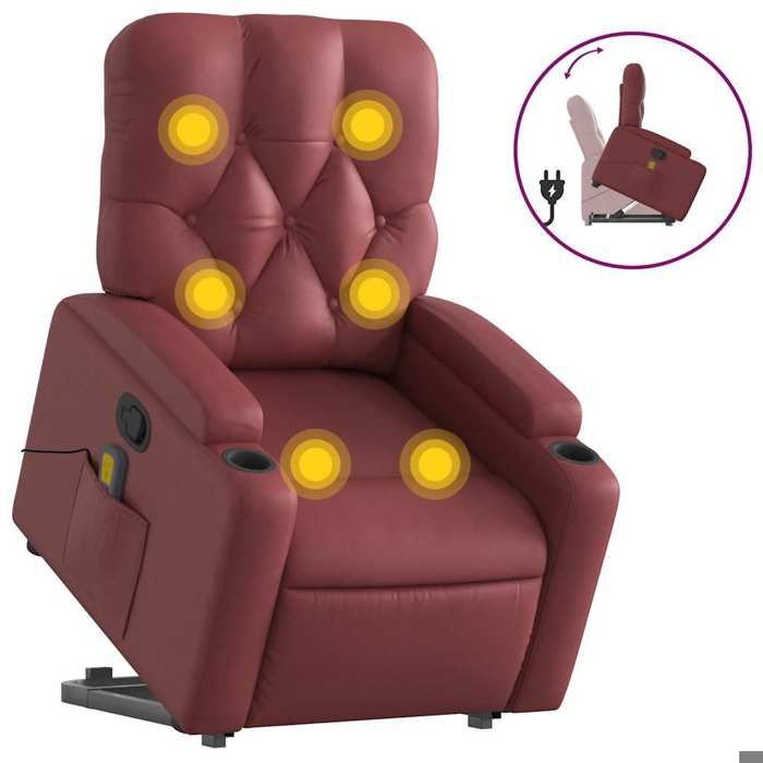 VidaXL Reclining Massage Armchair, Relaxation Chair with Adjustable Backrest and Footrest, Living Room Seat 3204783