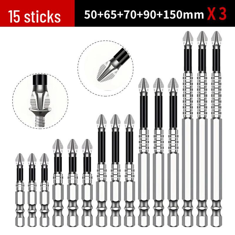 K5 Anti-Slip Shock-Resistant Phillips Screwdriver Bit Set - Strong Magnetic, High Hardness, High Torque.