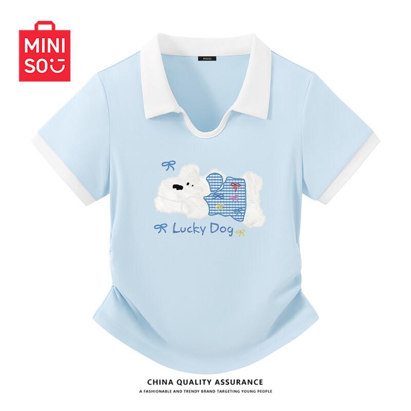 MINISO Women s Summer Slim-Fit Polo T-Shirt XL
