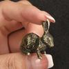 Vintage Brass Rabbit Figurine Desktop Decoration Bunny nament Retro Animal Miniature Figurines For Home