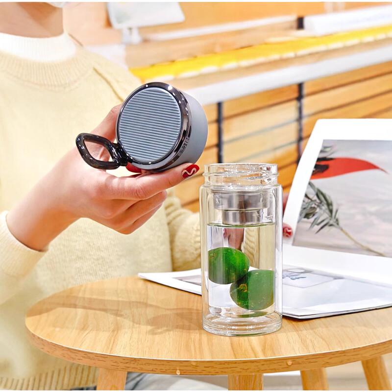 Shangqi Double Wall Borosilicate Glass Travel Mug