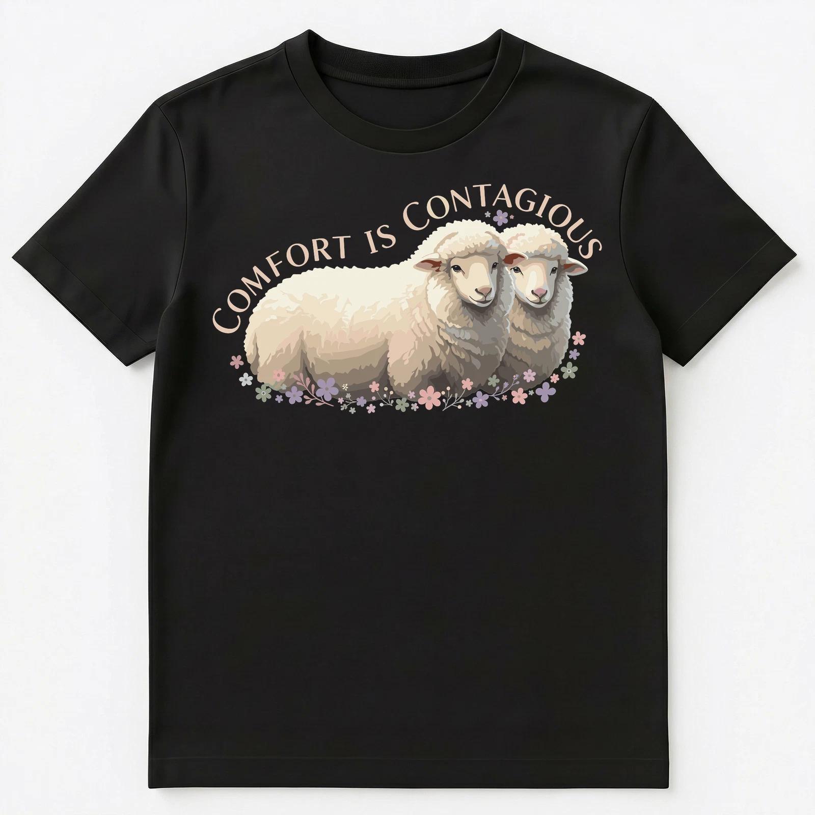 

Comfort Is Contagious Sheep Floral Style Unisex T-Shirt XL