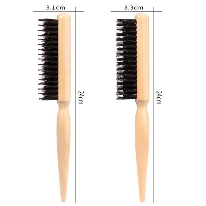 Ahşap Sap Yaban Domuzu Kılı Fırçalı Taraklar Salon Saç Fırçaları Doğal Yaban Domuzu Kılı Saç Taraklama Fırçası İnce Hatlı Şekillendirme Tarağı Saç Şekillendirme