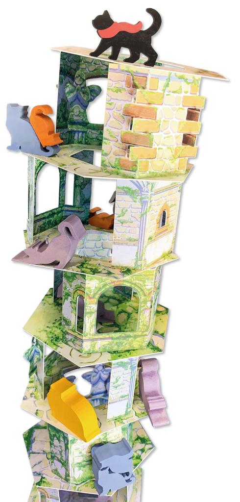Arkright Cat and the Tower Ages Board Game (1-5 Players, 15-30 Minutes, 6+)