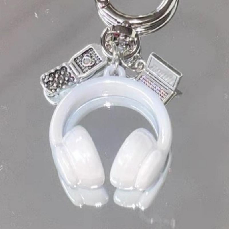 1 Piece Y2K Aesthetic Keychain Cute 3D Stereo Headphone Mobile Bag Pendant For Wallet And Car Keys Decoration