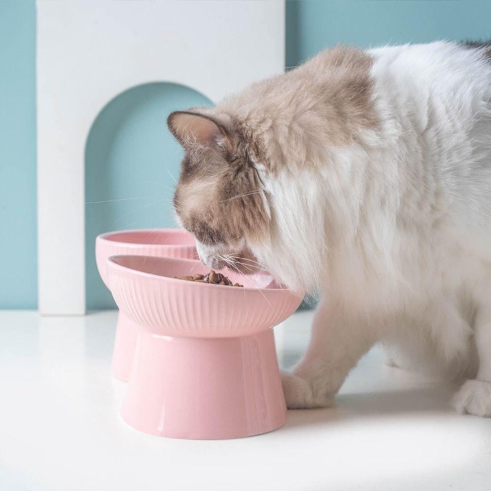 Ceramic Cat Bowl Creative Pet Drinking Feeder Pet Supplies Pet High Foot Bowl  Water Container