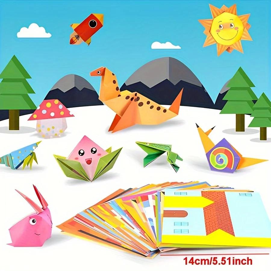 54/108 Sheets Animal Life Origami Kit for Beginners Creative Paper Projects Vibrant Paper Stress Relief Craft Gift Origami JXB