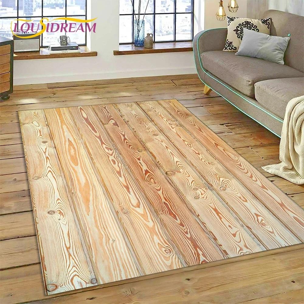 Color 3D Wood Grain Lines Carpet Rug for Bedroom Living Room Home Sofa Decoration,Children Game Large Decor Floor Mat Non-slip
