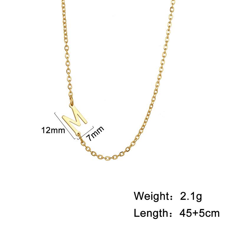 A-Z Letter Choker Necklace Personalized Alphabet Side Pendant Jewelry Gift for Birthday and Fashion Accessories