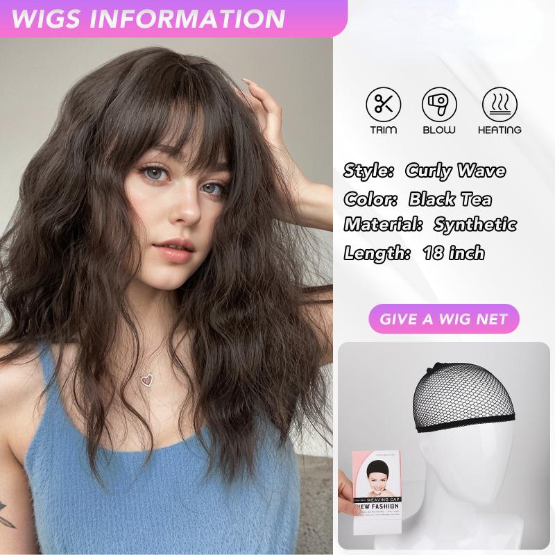 18 Zoll Wasser Curly Wave Pony Perücke Faser Synthetische Hitzebeständige Deep Wave Haar Natürliche Party oder Selfie Cosplay Party Koreanische Mode