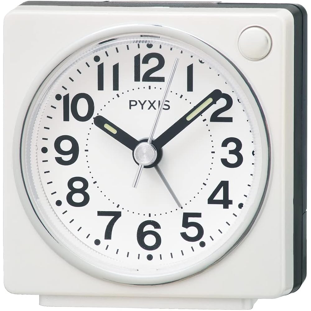 Seiko Clock Alarm Clock Table Clock Analog White Pearl 65×64×38mm PYXIS NR449W