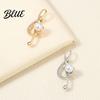 Long-lasting Brooch Musical Note Shape Pin Imitation Pearl Rhinestones Inlaid