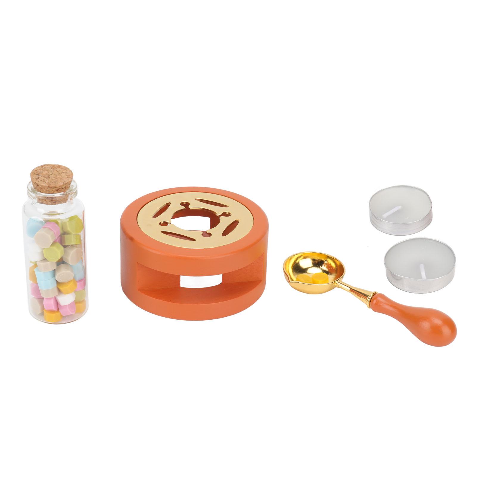 

Wax Stamp Kit with 10 Small Round Wax Fire Lacquer Stove Stamp Handle Wood Metal Sealing Stamp Kit