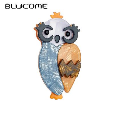 Spille a forma di gufo strane, eleganti, in acrilico, per donna, adorabili, con animali, regali di compleanno, spille, accessori, gioielli