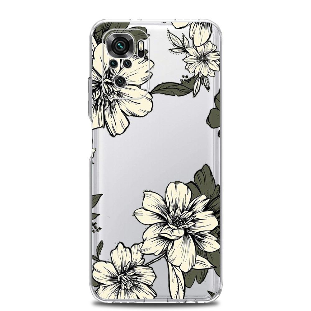 

Чехол для телефона Xiaomi Redmi Note 13 12 5G 9S 9 8 10 11 Pro Plus 4G 9T 13C 12C 10C 9C 9A 7 Pro Прозрачный чехол Цветок Redmi Note 7