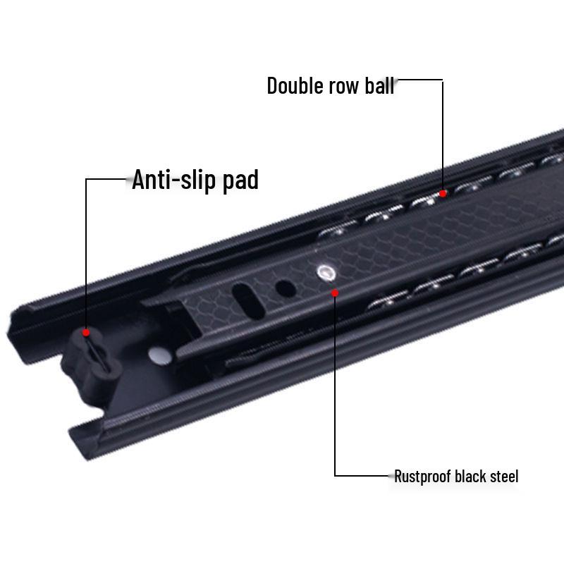 35in Wide X 12in Thick Black Cold-Rolled Steel Coffee Table with Drawer Slides and Three-Section Rail