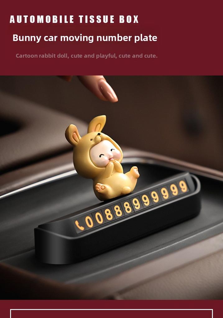 3 Styles Adorable Car Temporary Parking Sign, Vehicle Parking Assistance Phone Number Plate, Interior Decorations